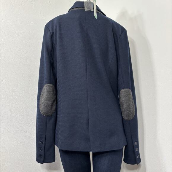 41 Hawthorn Womens Button Lined Blazer Blue Gray Elbow Pads Classic Size Large - Picture 2 of 9